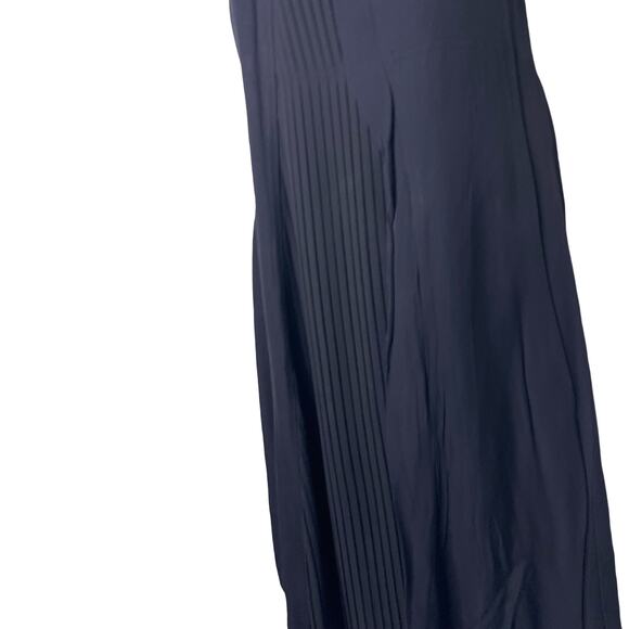 Brochu Walker Pleated Front Detail Black Onyx Silk HILDE Midi Dress SMALL sz S - Picture 6 of 13